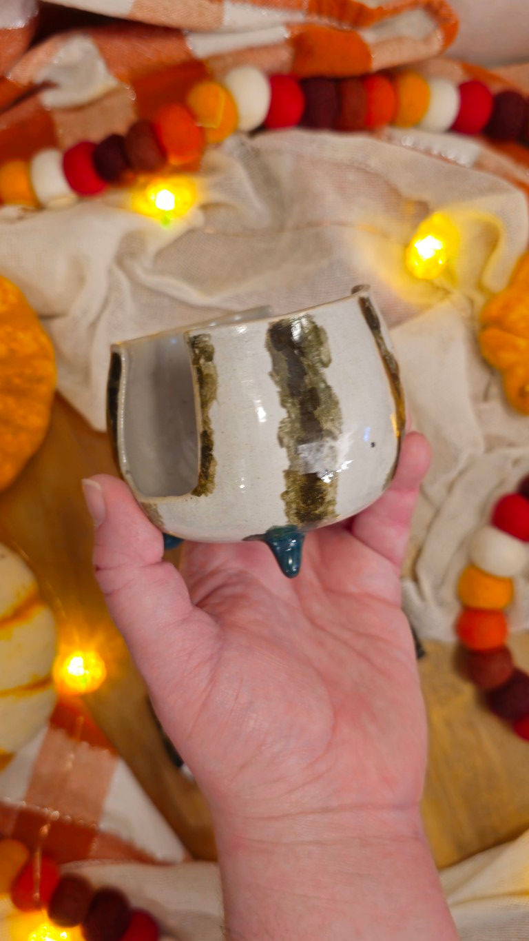 Thumbnail: White and Dark Orange Pumpkin Spongeholder #2281