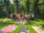 Pictured above: guests gathering beneath the trees for last summer's sold out retreat experience with Benny Saint James of Primal Origin Holistics at 1884 On The Bluff in Montrose IA