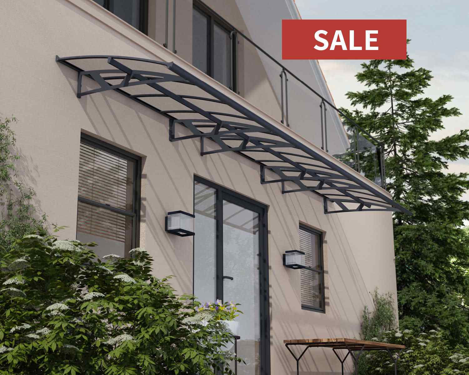 גגון AMSTERDAM אפור שקוף 1.4x6.7