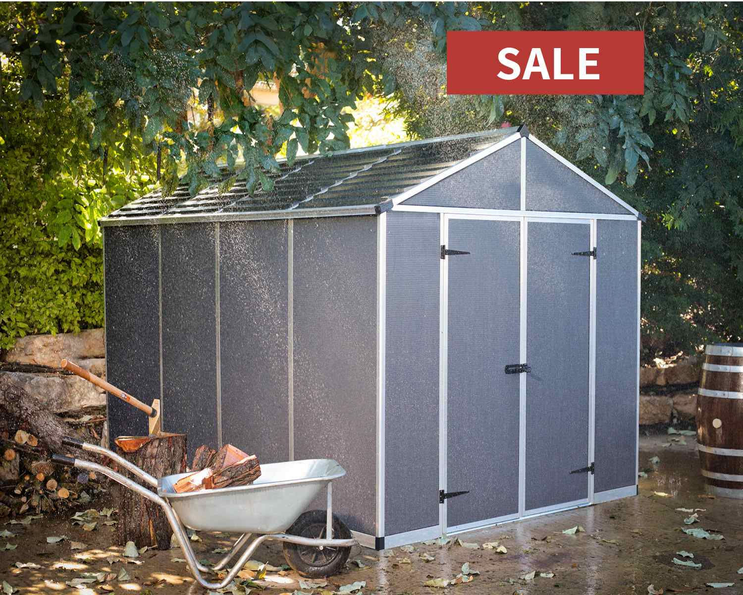 מחסן גינה RUBICON 2.4x3.0 אפור כהה