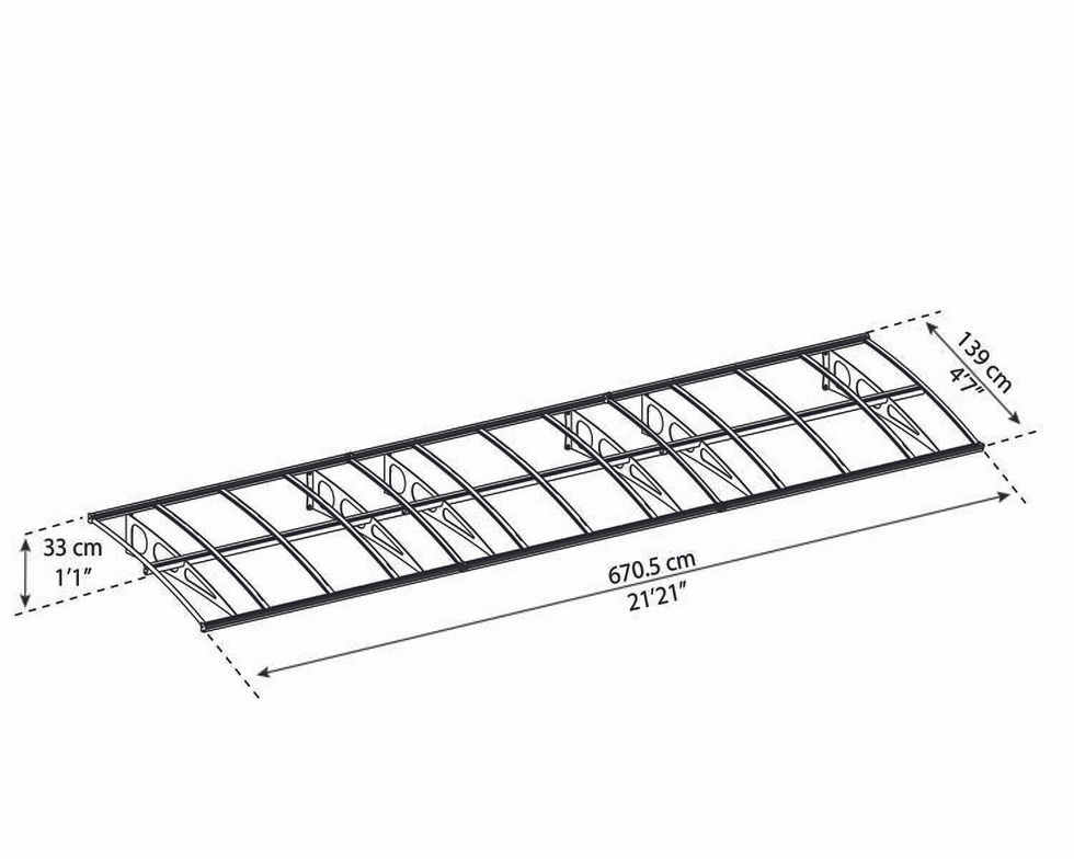 תמונה ממוזערת: גגון BORDEAUX לבן כפול דופן 1.4x6.7