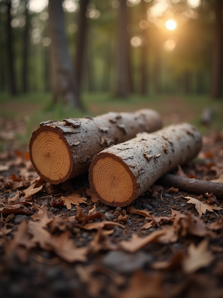 Close up split red oak firewood for efficient burning.