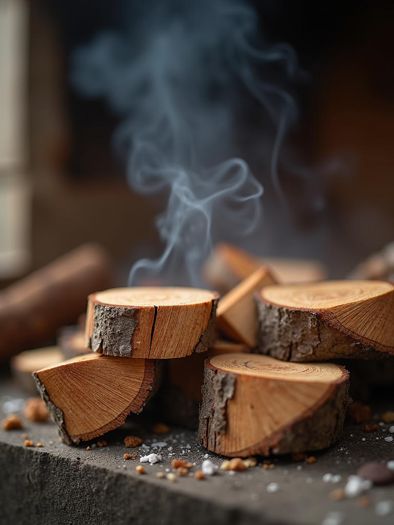 Uniformly split firewood ideal for cooking and pizza ovens.