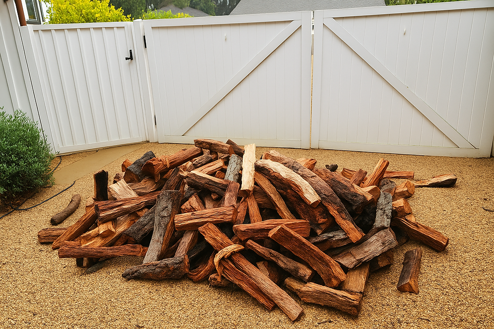 Red oak split ready to burn