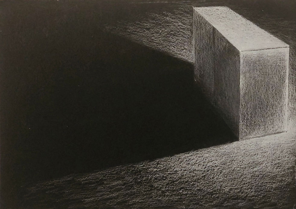 "Small Box (White Pencil on Black Paper)"