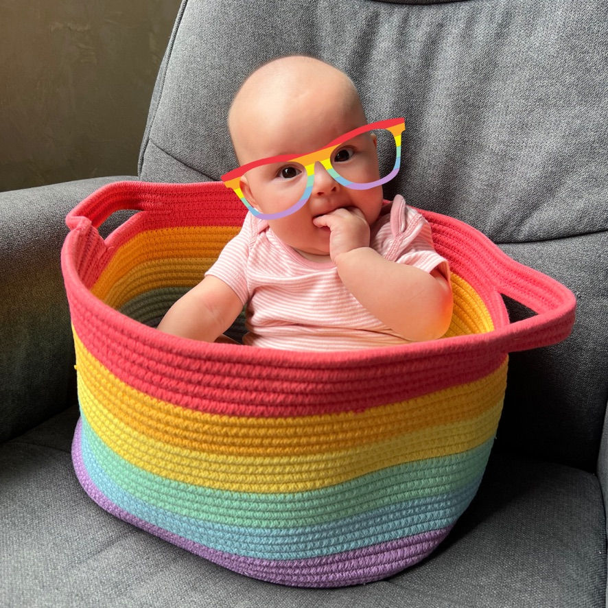 Rainbow Woven Basket