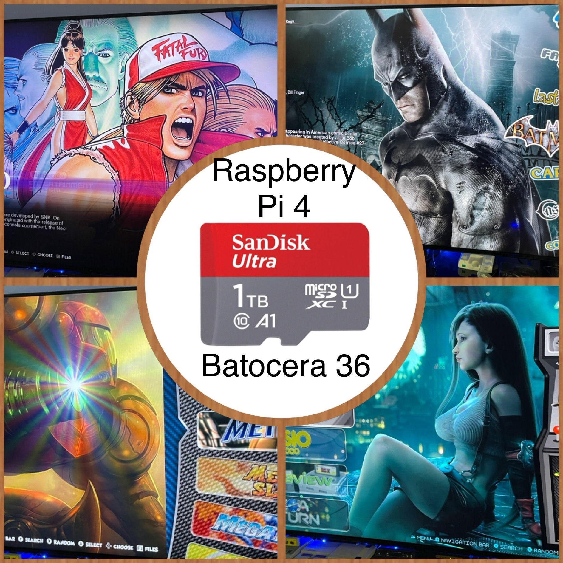1 TB Raspberry Pi 4, Batocera 38 SD Card - NEW!  ~95 systems!
