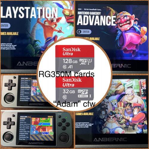 128 GB 32 GB sd cards (Adam for RG350M, 10,640+ Games