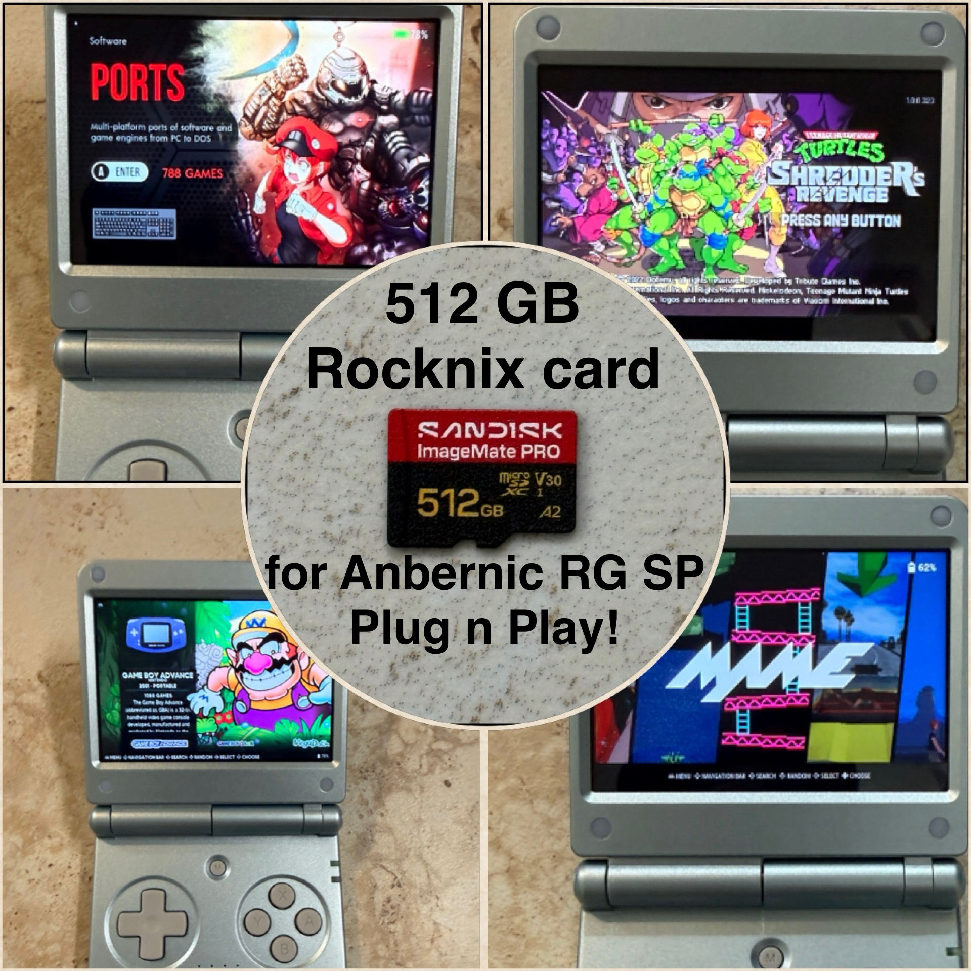512 GB "RG SP" micro SD card Rocknix, Plug n Play!