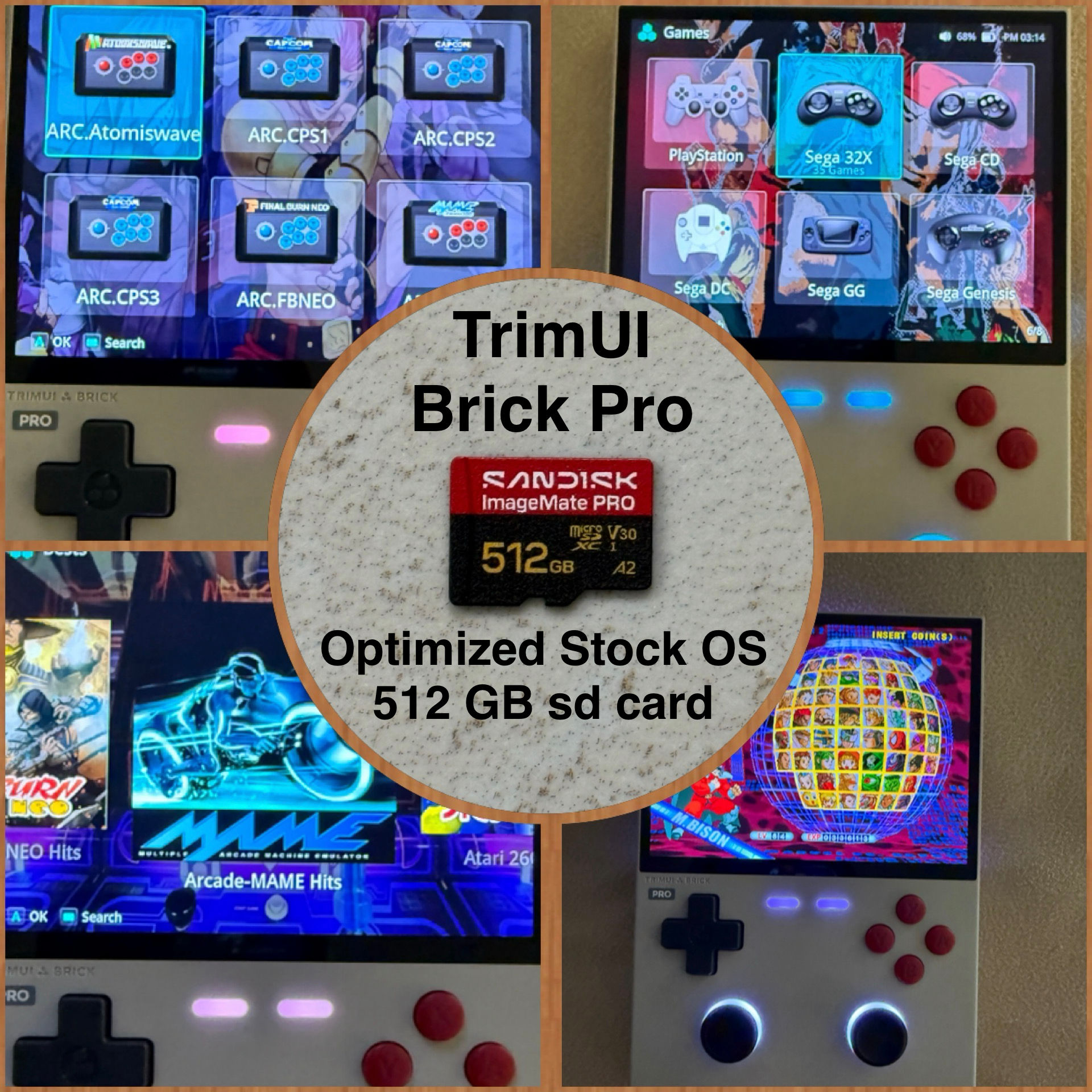 512 GB TrimUI "Brick PRO" sd card - Lots of systems added! - plug-n-play!