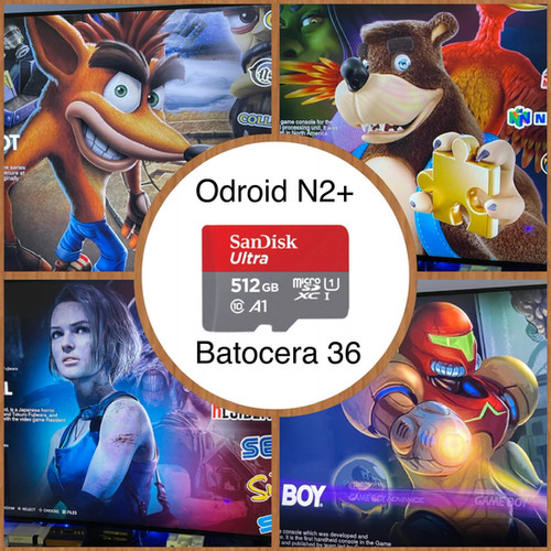 512 GB Odroid N2+, Batocera 36 SD Card NEW! 91 systems