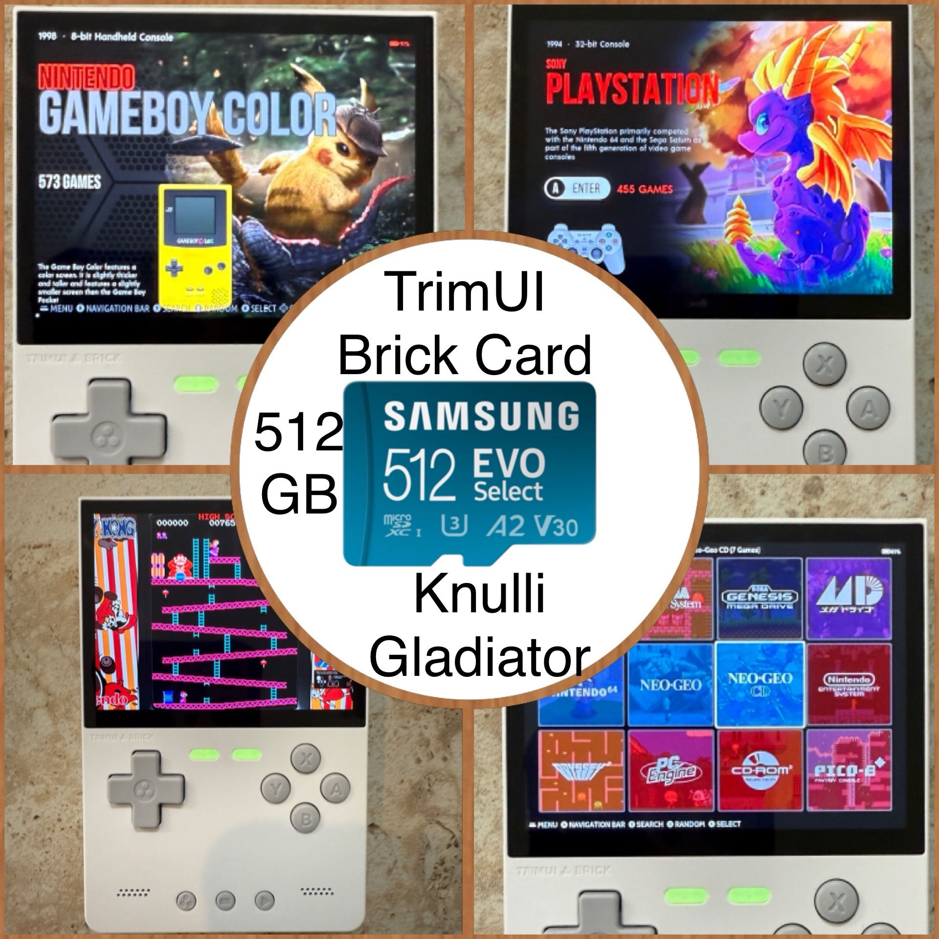 512 GB TrimUI Brick sd card - Knulli Gladiator OS - plug-n-play!