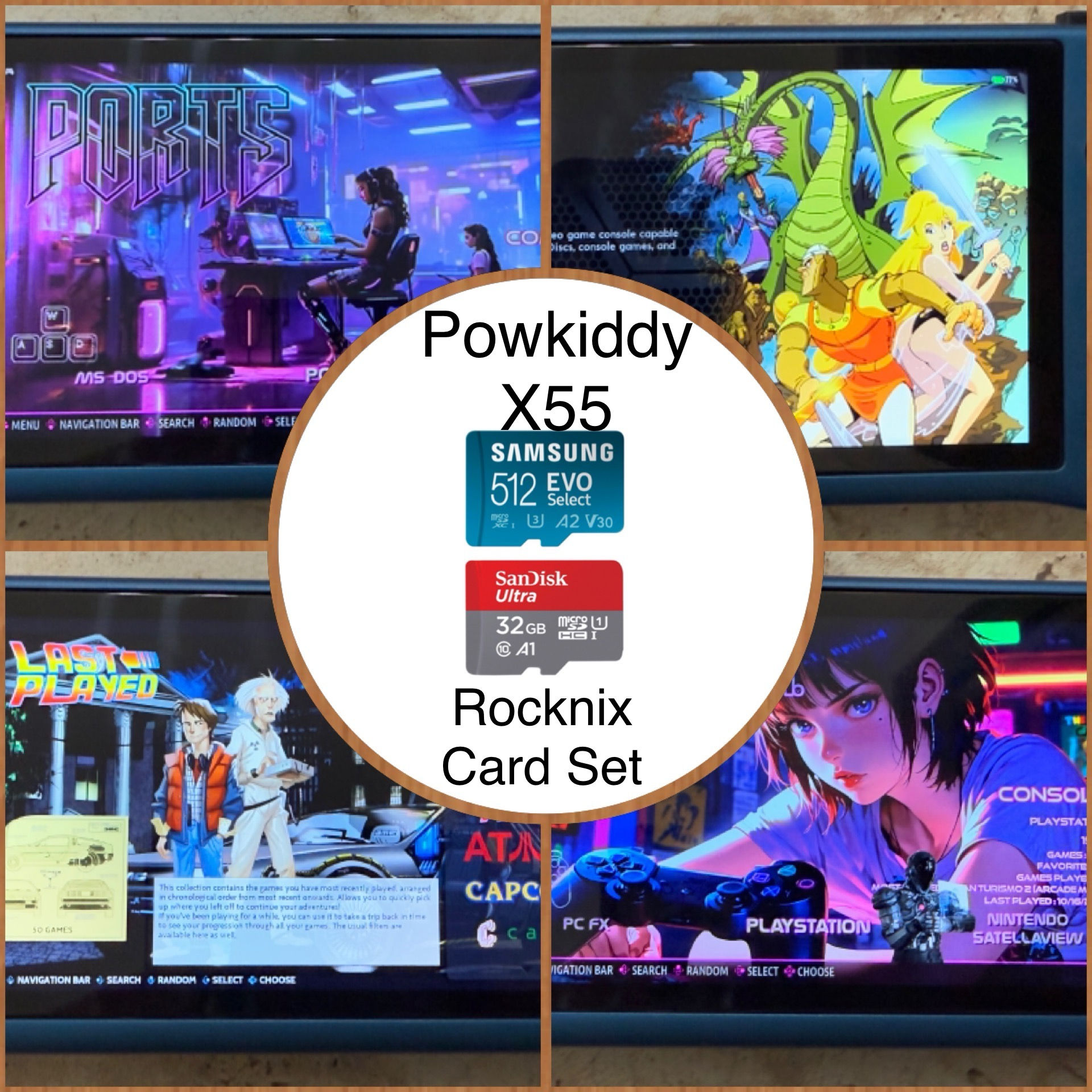 512 GB “Powkiddy X55" SD Card + 32 GB TF1 card Rocknix OS, Amazing!!