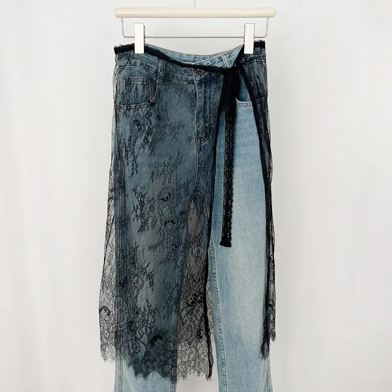 Thumbnail: Midi Skirts Women Lace Drawstring Design Elegant Korean Style Spring Summer
