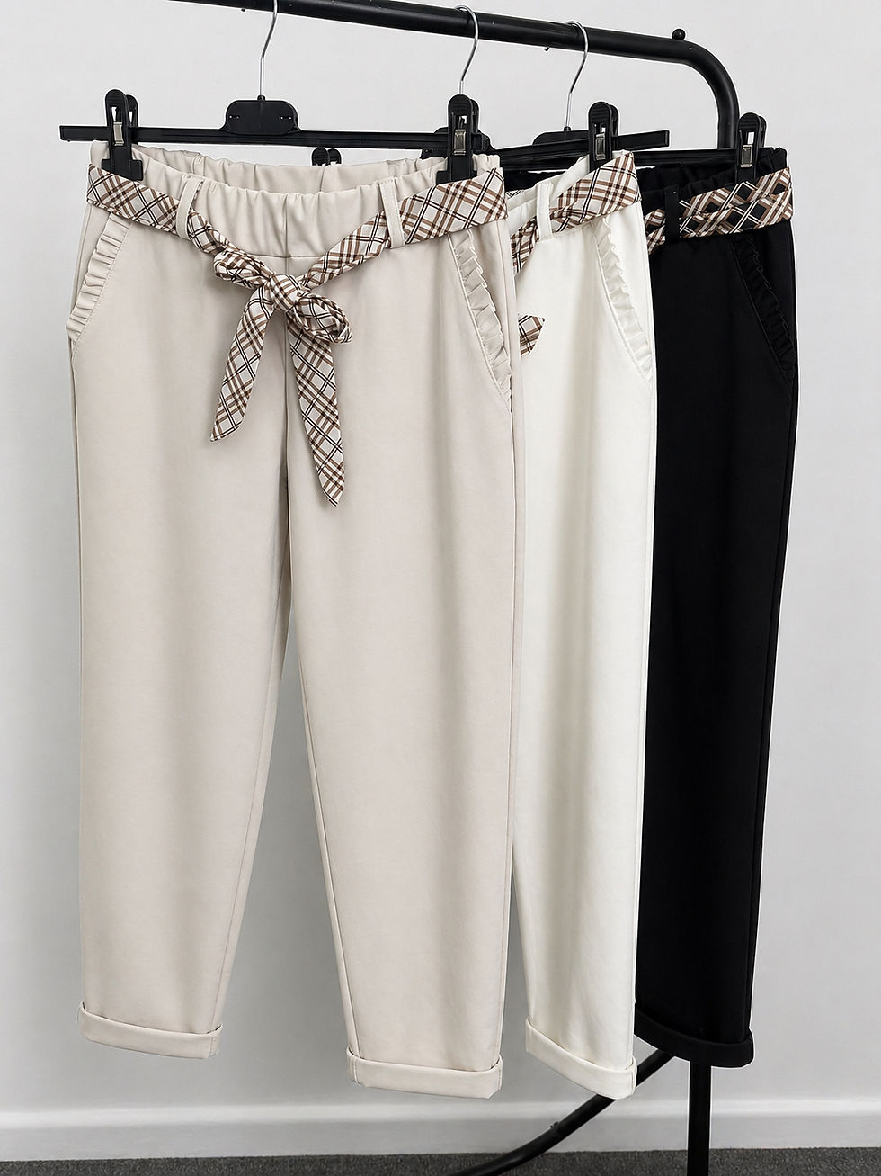 Thumbnail: Relaxed Fit Trousers with Tie Belt