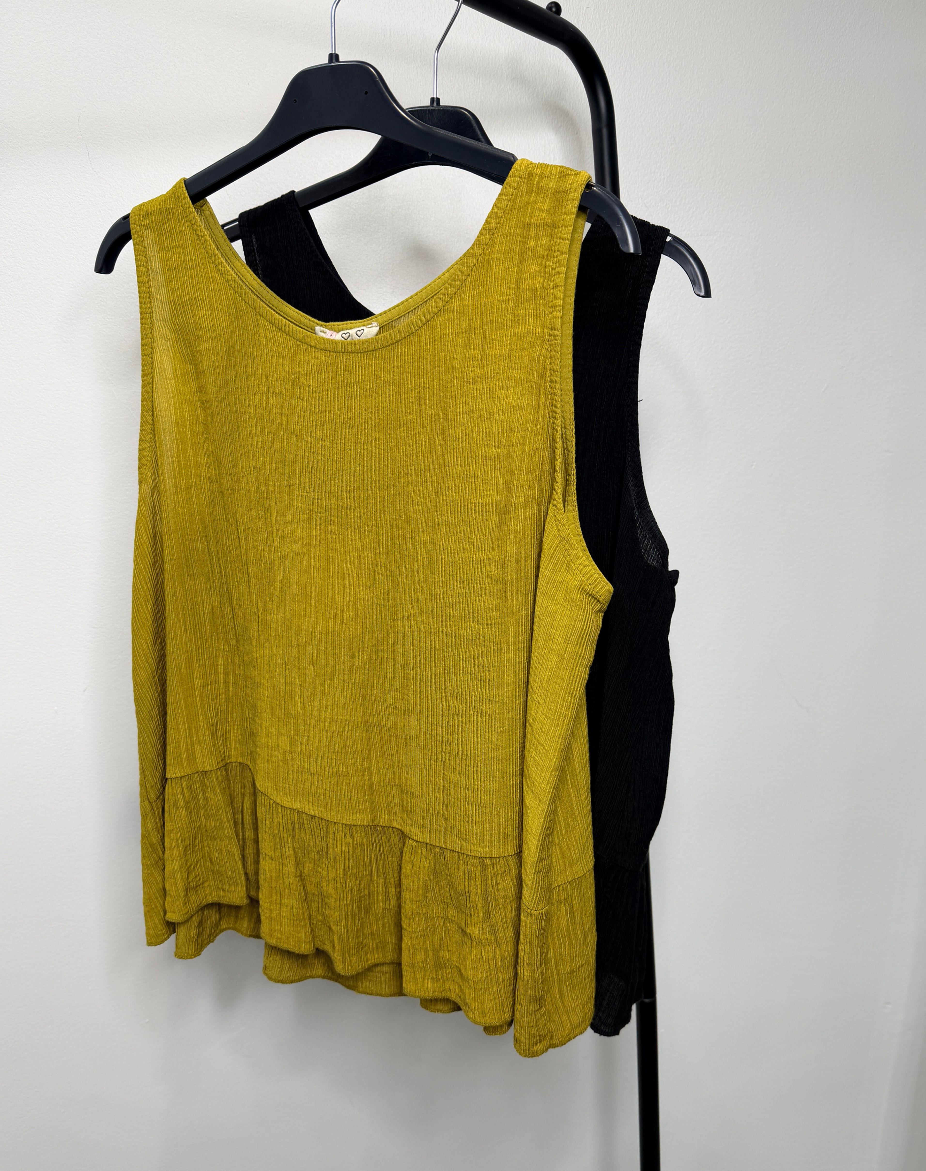 Crepe Sleeveless Button BackTop