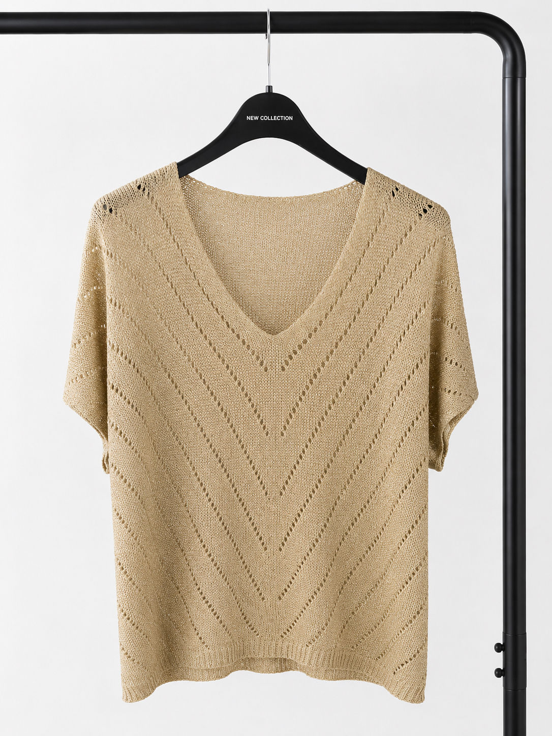 Gold Chevron Knit Top