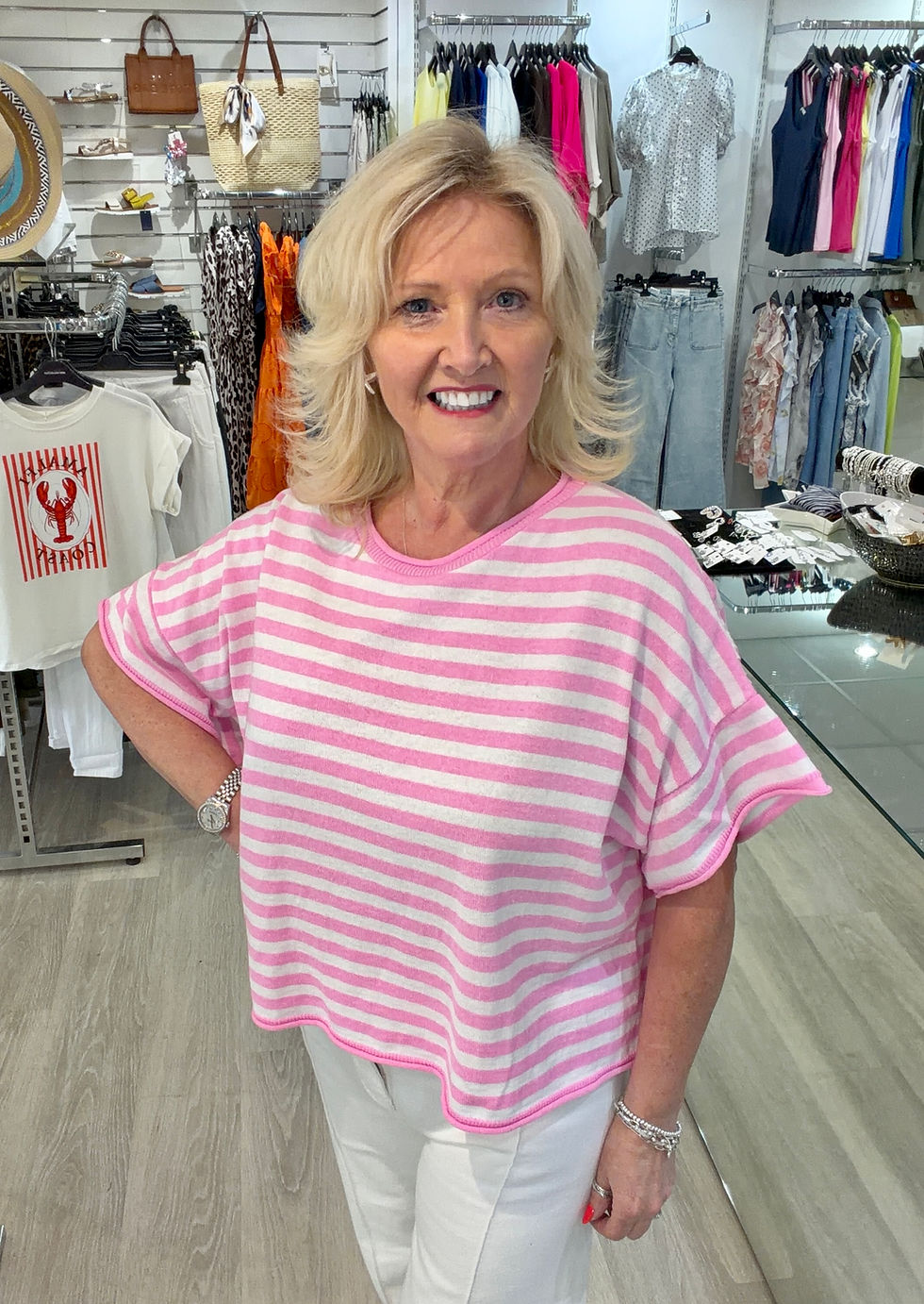 Thumbnail: Stripe Boxy Fine Knit