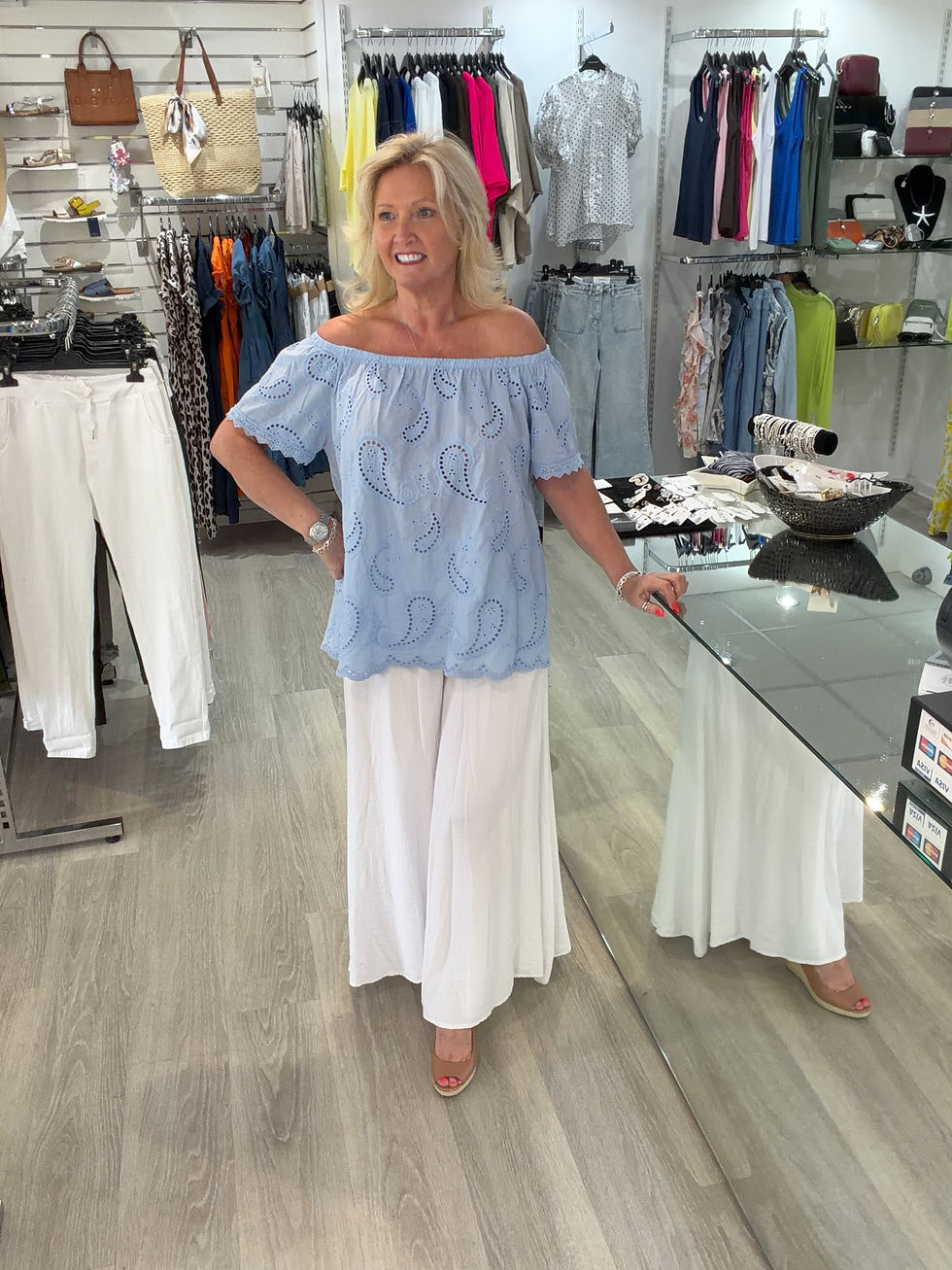 Thumbnail: Broderie Anglaise Bardot Top