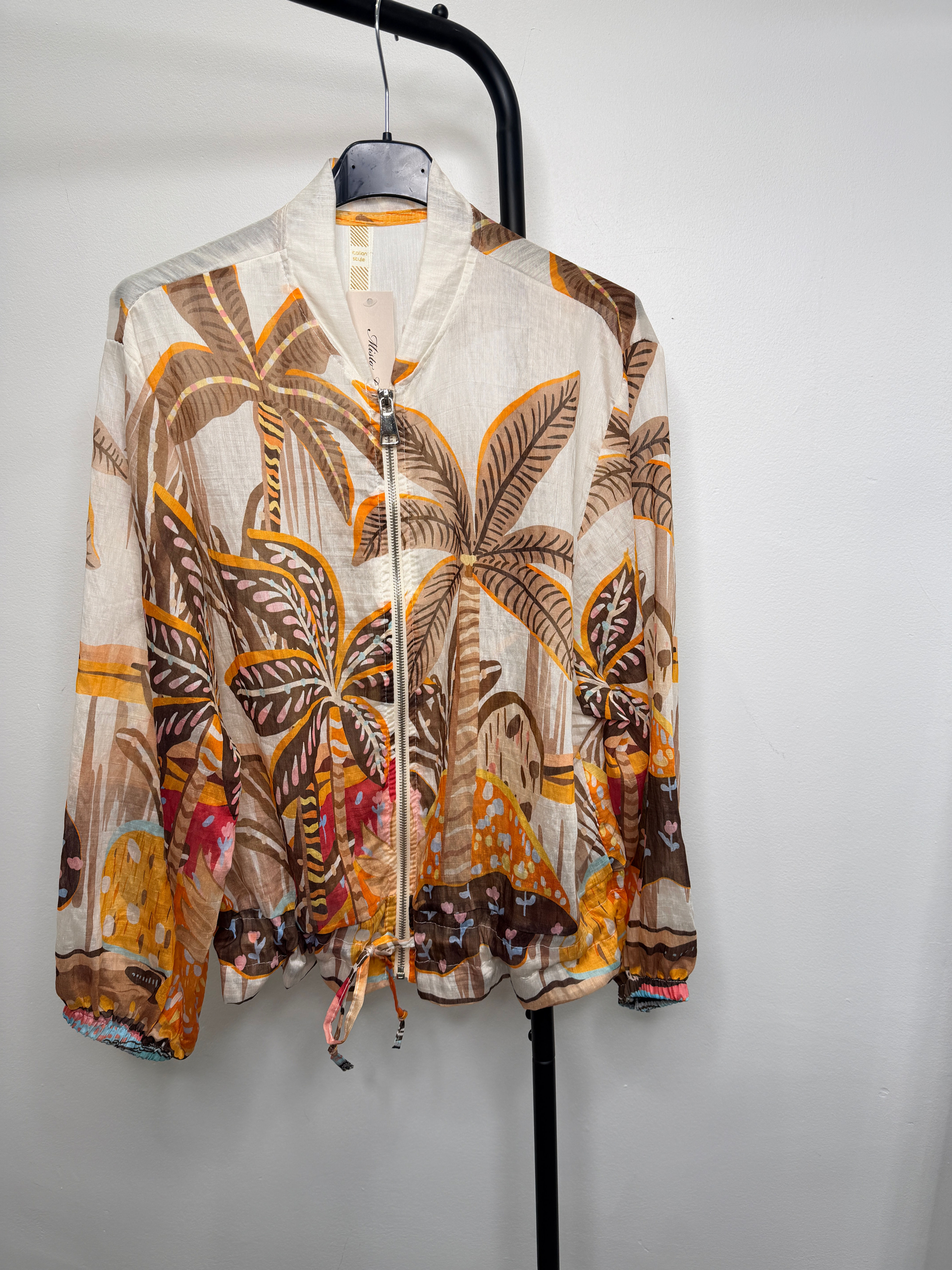 Palm Print Bomber Jacket