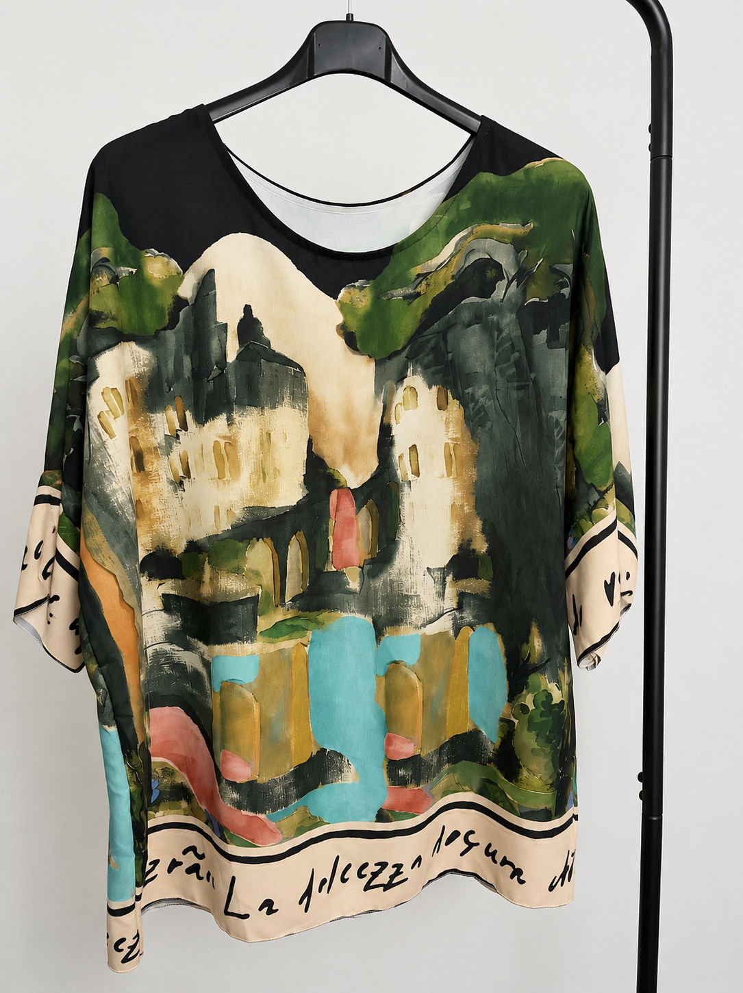 Abstract Landscape Print Top