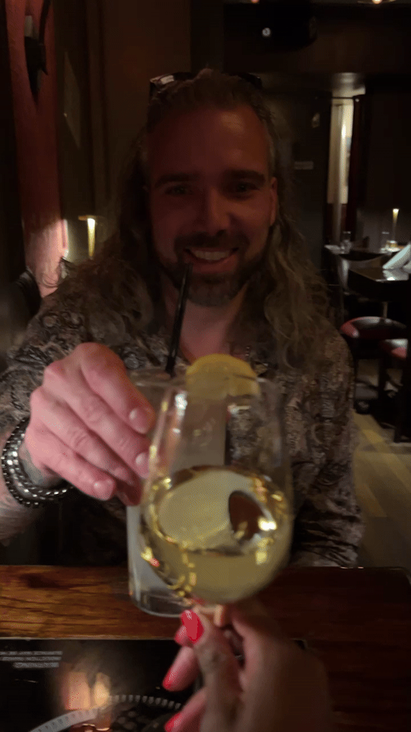 Gabe and Krystina - Swirl Through The World - La Sirene Soho NYC Cheers - NYC Staycation
