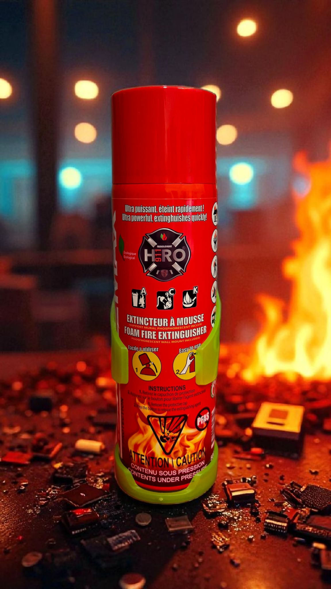 Extincteur à mousse en aérosol Reinoldmax 500 ml