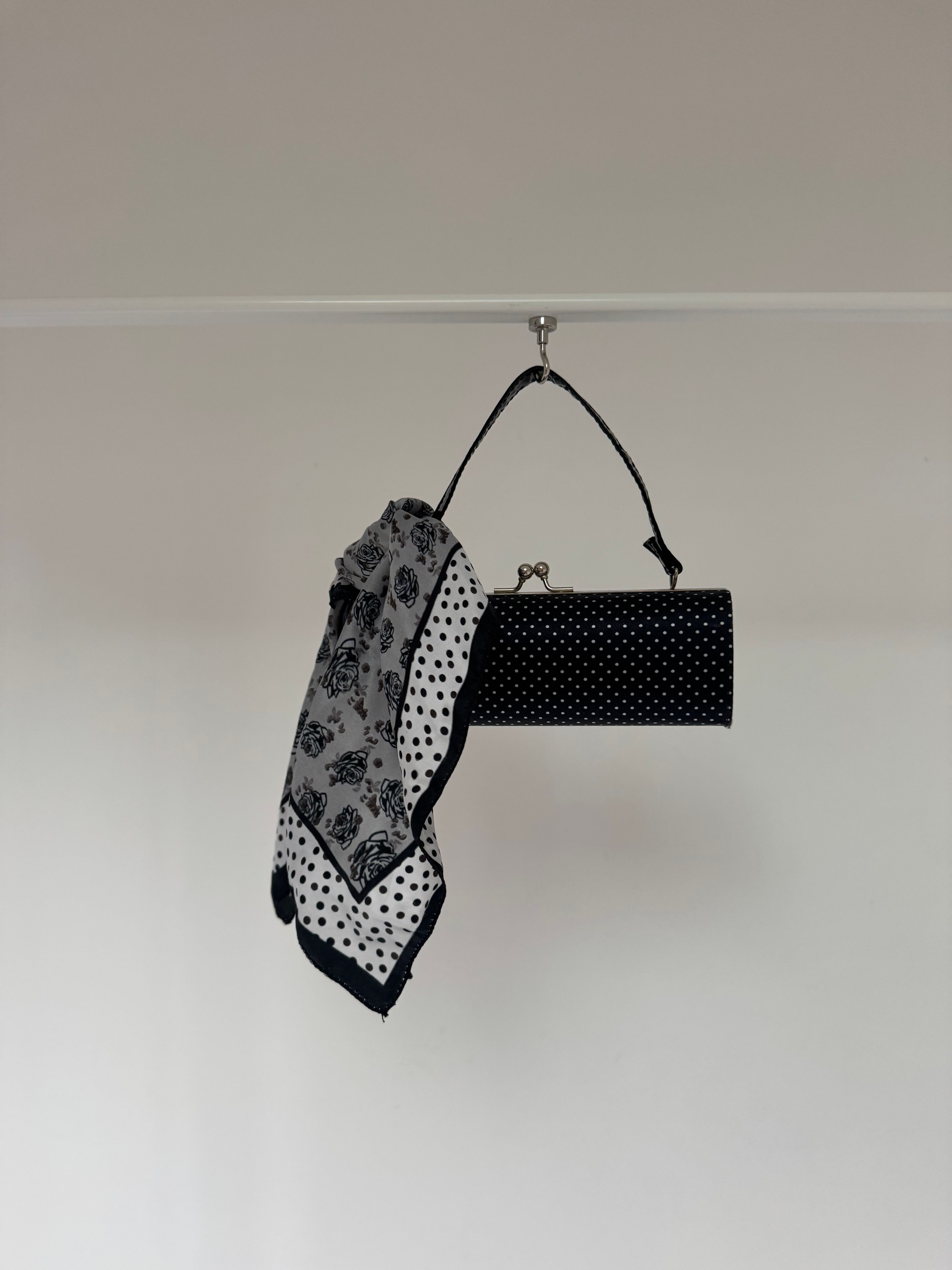 Vintage 2000s Y2K Polka Dot Pochette Clutch Bag