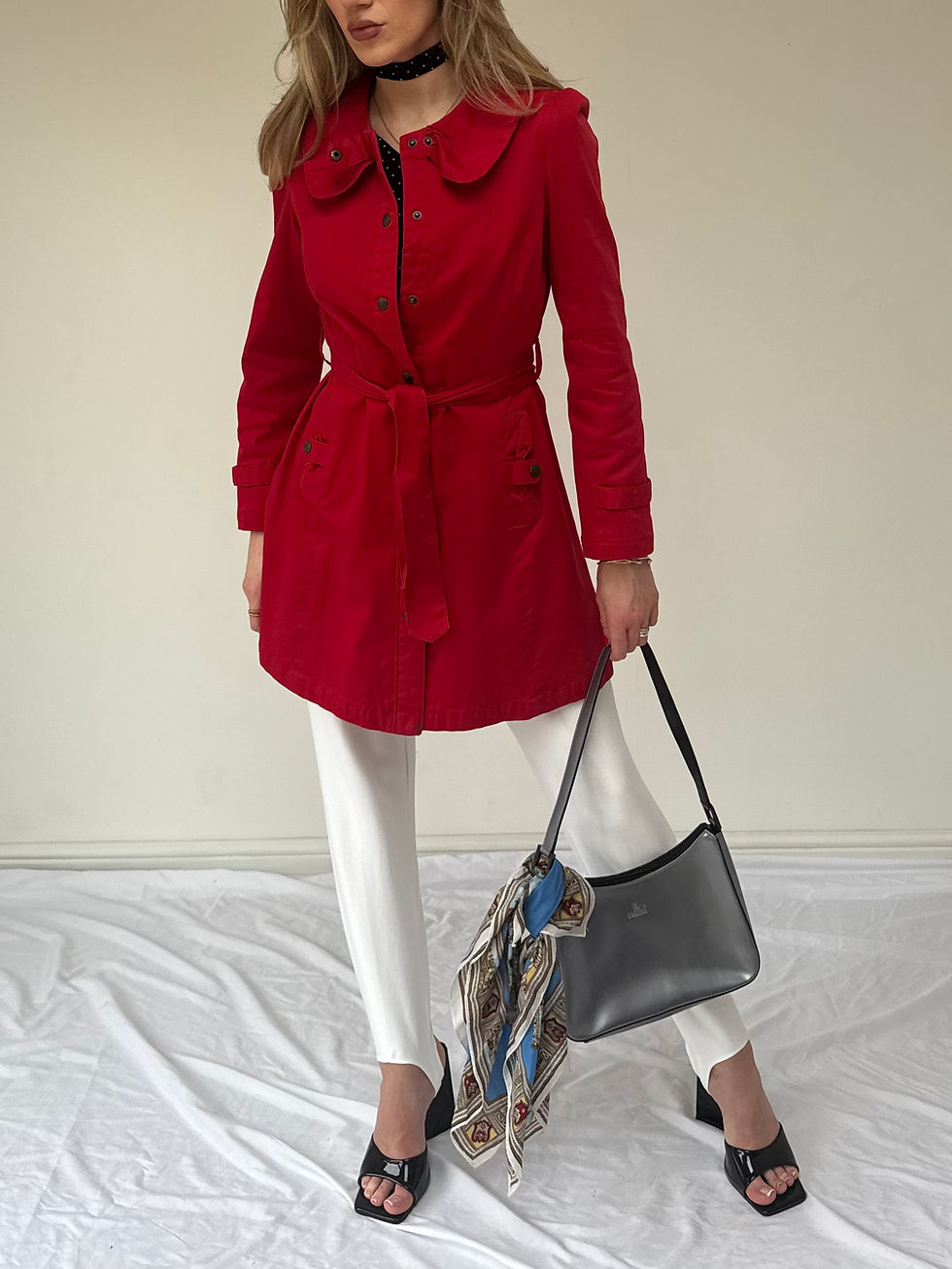 Thumbnail: Red Cotton Trench Coat