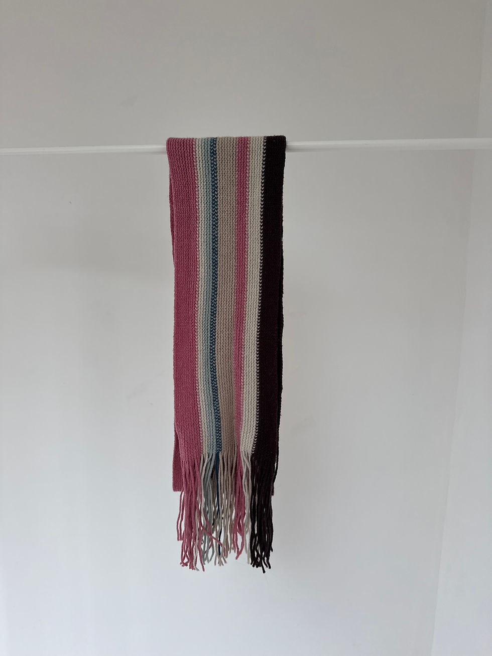 Thumbnail: Y2K Wool knitted striped scarf 