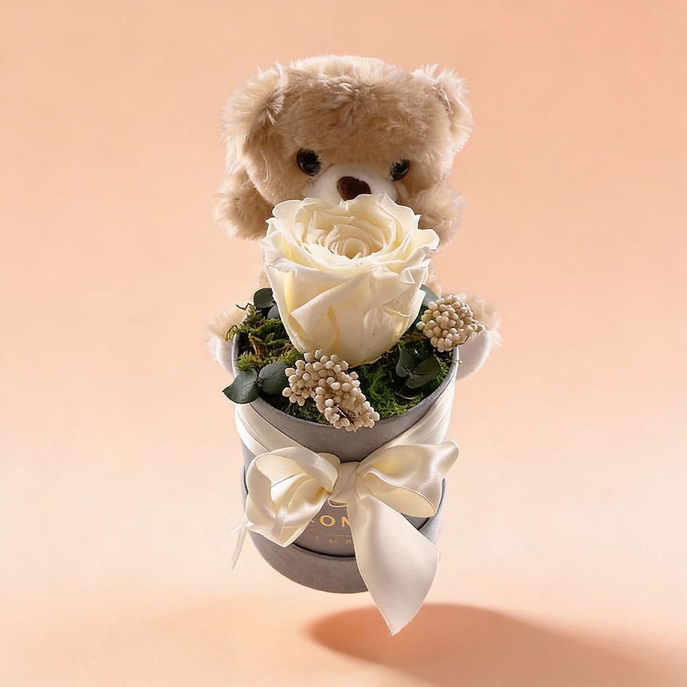 Miniatyrbild: Nallebox nyfödd champagne small