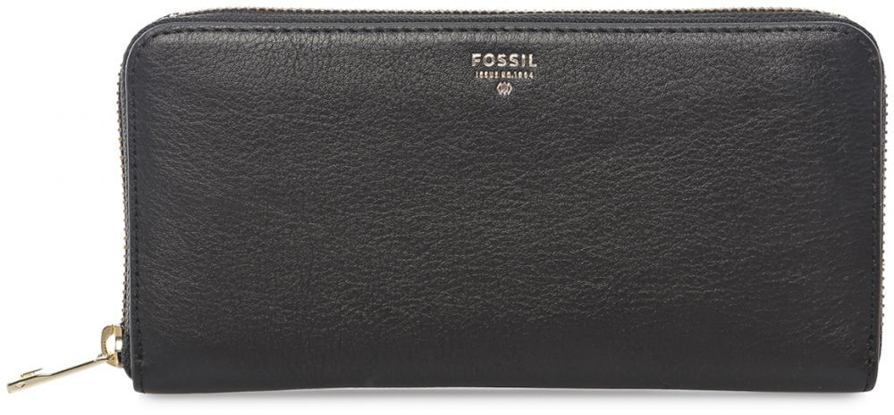 Fossil Sydney Zip Wallet for Women - Leather, Black