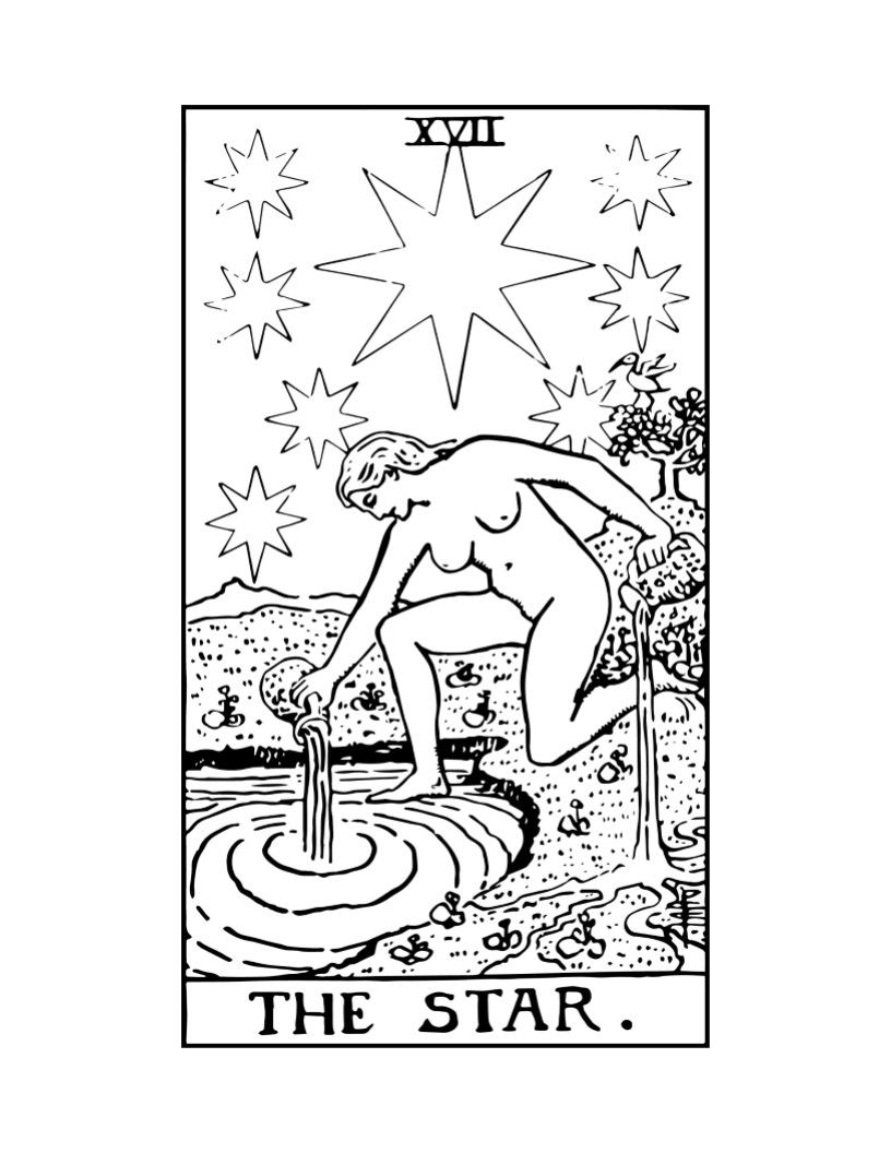 Thumbnail: Tarot Card Fortune Teller Printable Digital Coloring ebook