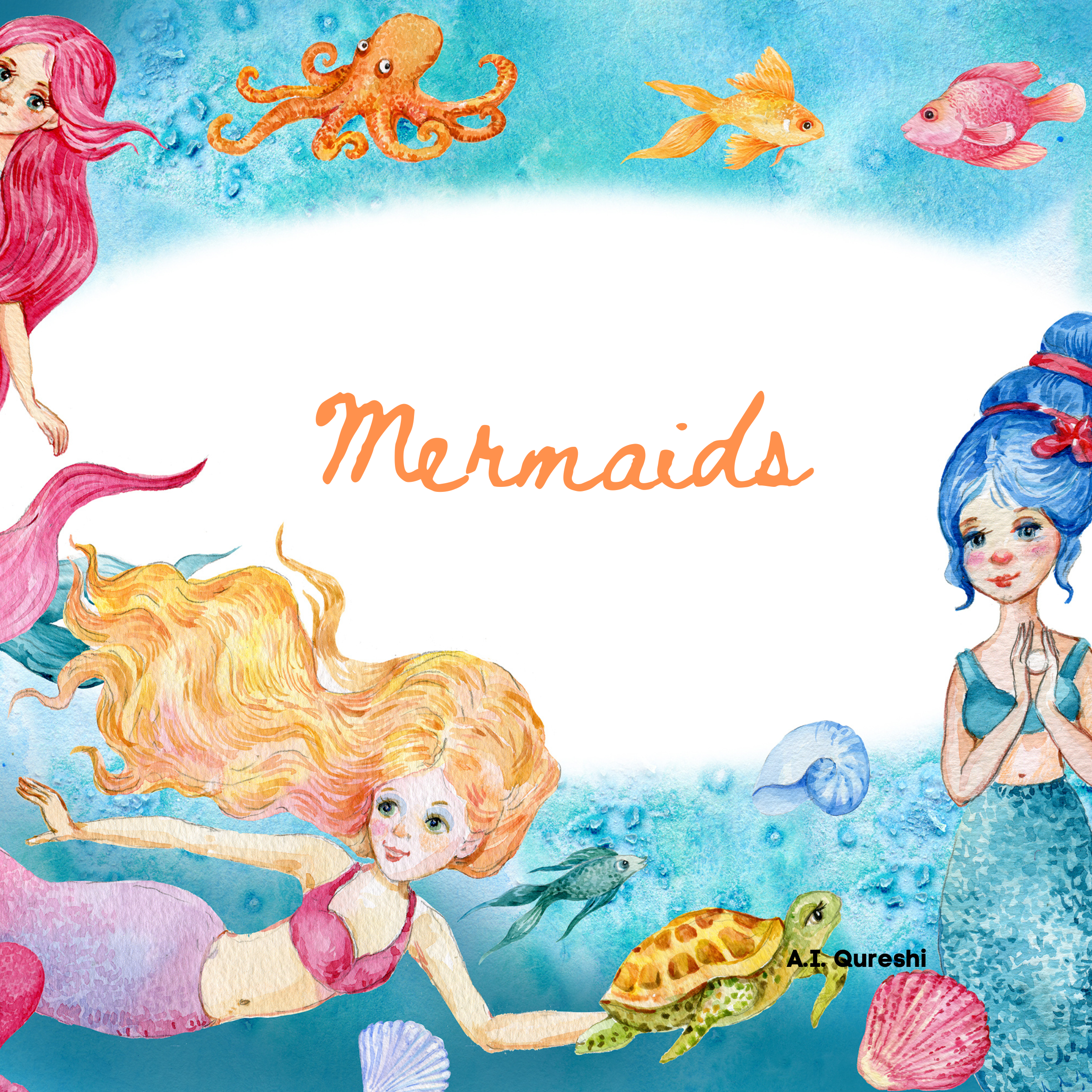Mermaid Digital Printable Coloring ebook