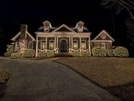 Professional Christmas light installation on a home in Acworth GA