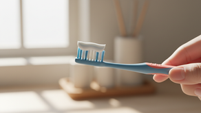Whitening toothpaste on a tooth brush