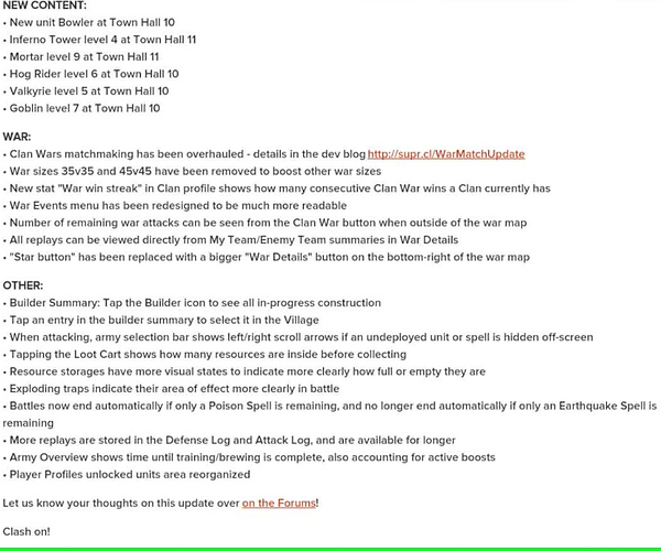 supercell release notes 5 | clash Made EZE