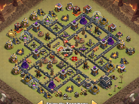 clash of clans TH9 warbase, clash made eze