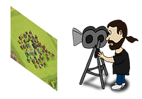 cartoon man takig picture of base png