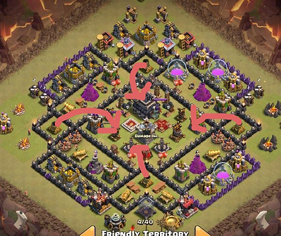 clash of clans TH9 warbase, clash made eze