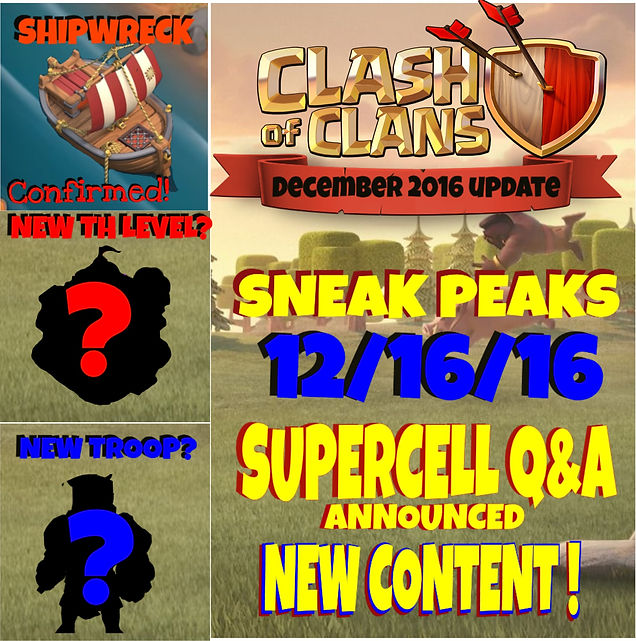 clash of cland december 2016 update info, coc december 2016 update, coc update