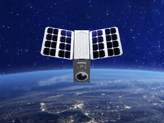 Xairos Satellite in space, interacting with Earth.