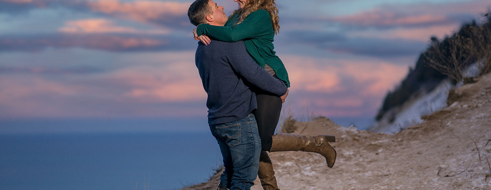 Winter Engagement Session Sleeping Bear Dunes Photographer