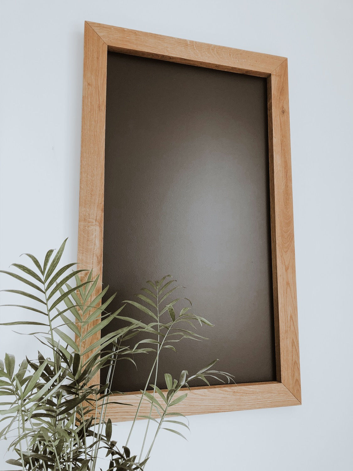 Tablica kredowa prosta w dębowej ramie na ścianę,tablica na menu