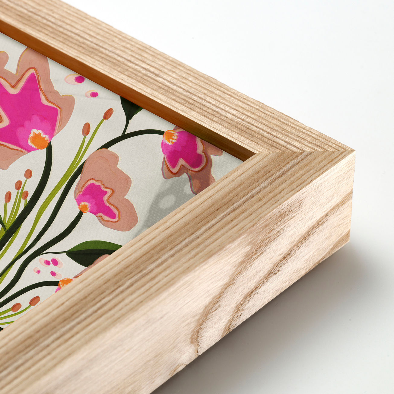 Funky pink botanical mini canvas print