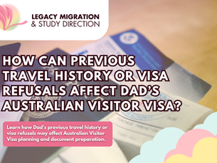 Passport and travel documents, representing how previous travel history or visa refusals may affect Dad’s Australian Visitor Visa.