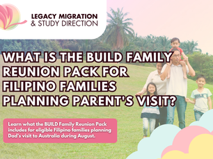 Family walking together outdoors, representing the BUILD Family Reunion Pack for Filipino families planning a parent visit to Australia.