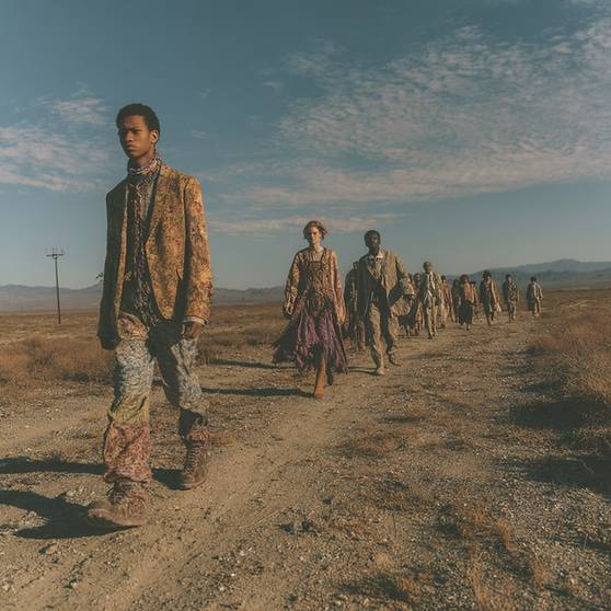 AI-generated editorial fashion image produced by Design Beyond