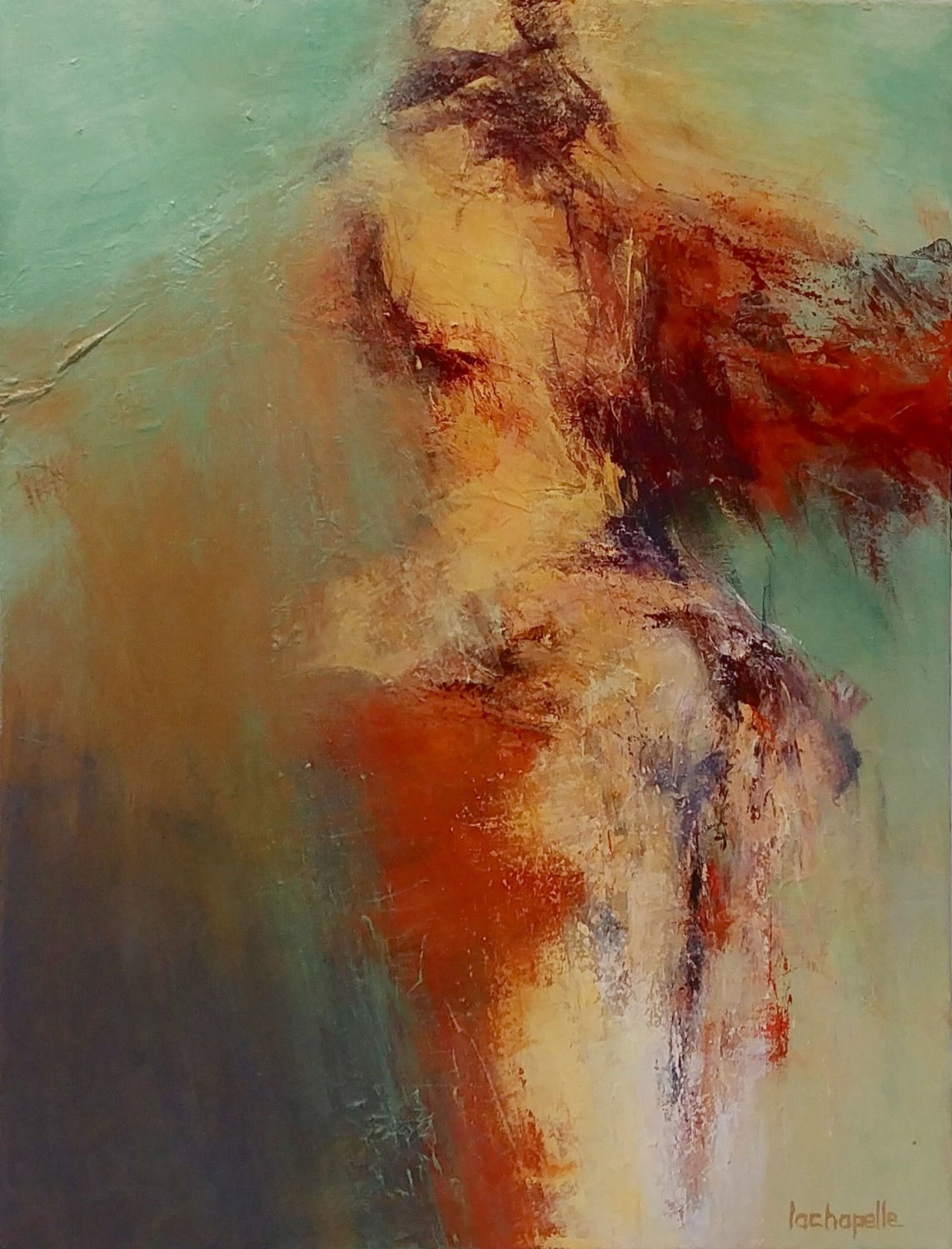 Art abstrait "Tuz" par l'artiste peintre Hélène Lachapelle