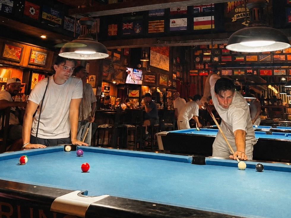 Full-sized pool table at The Melting Pot Saloon Ubud